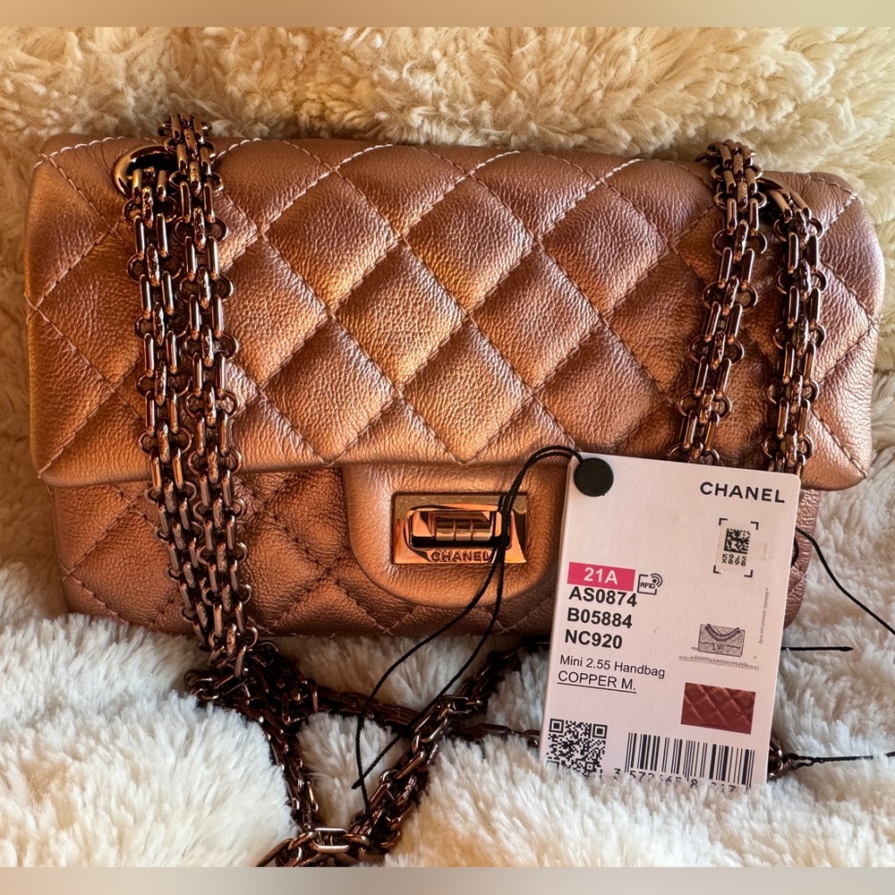 Chanel mini reissue rose gold
